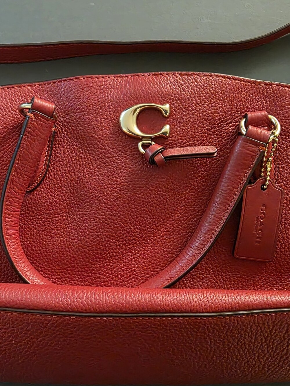 NWOT Coach Remi Satchel in Red Refined Pebbled Leather (E2232-1317)
